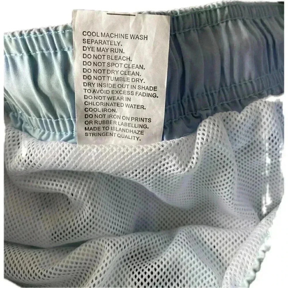 Island Haze Mens Board Shorts Blue Bathing Suit Beach Ocean XXL Youth - Picture 3 of 12